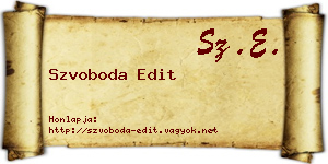 Szvoboda Edit névjegykártya